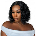 10 Inch Brazilian Water Wave Curly Bob Wig Glueless Lace Closure Wigs