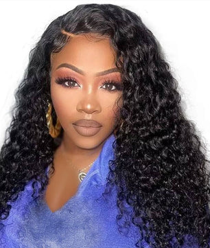 22In Brazilian Hair Water Wave Glueless Wig-13x4 Full Frontal Lace Wig