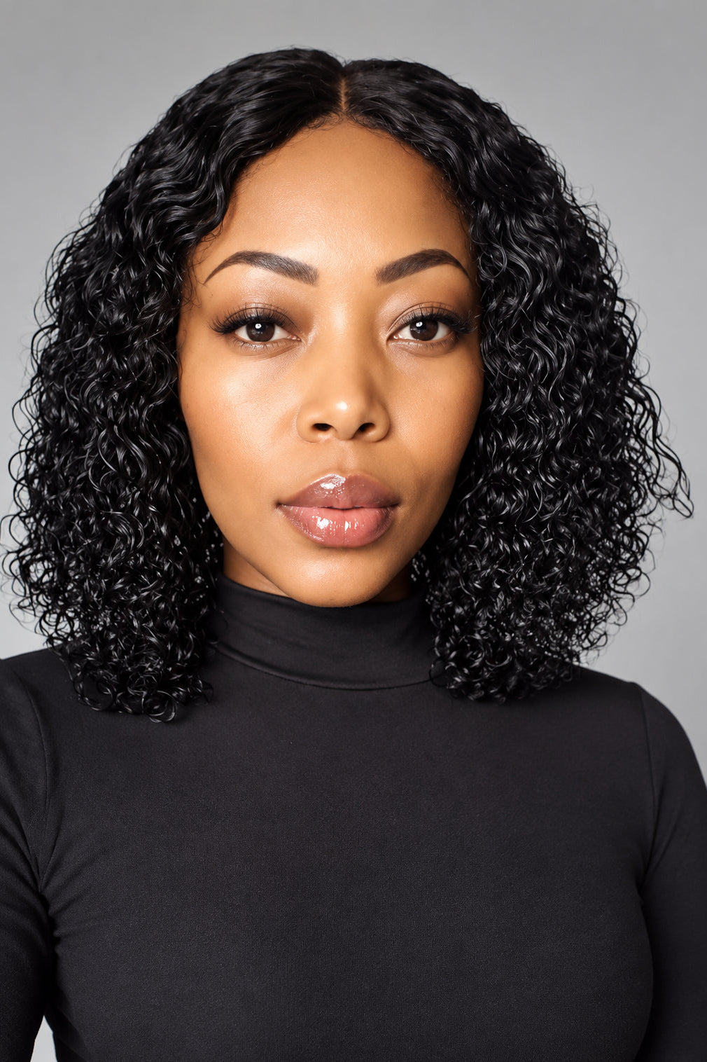10 Inch Brazilian Water Wave Curly Bob Wig Glueless Lace Closure Wigs